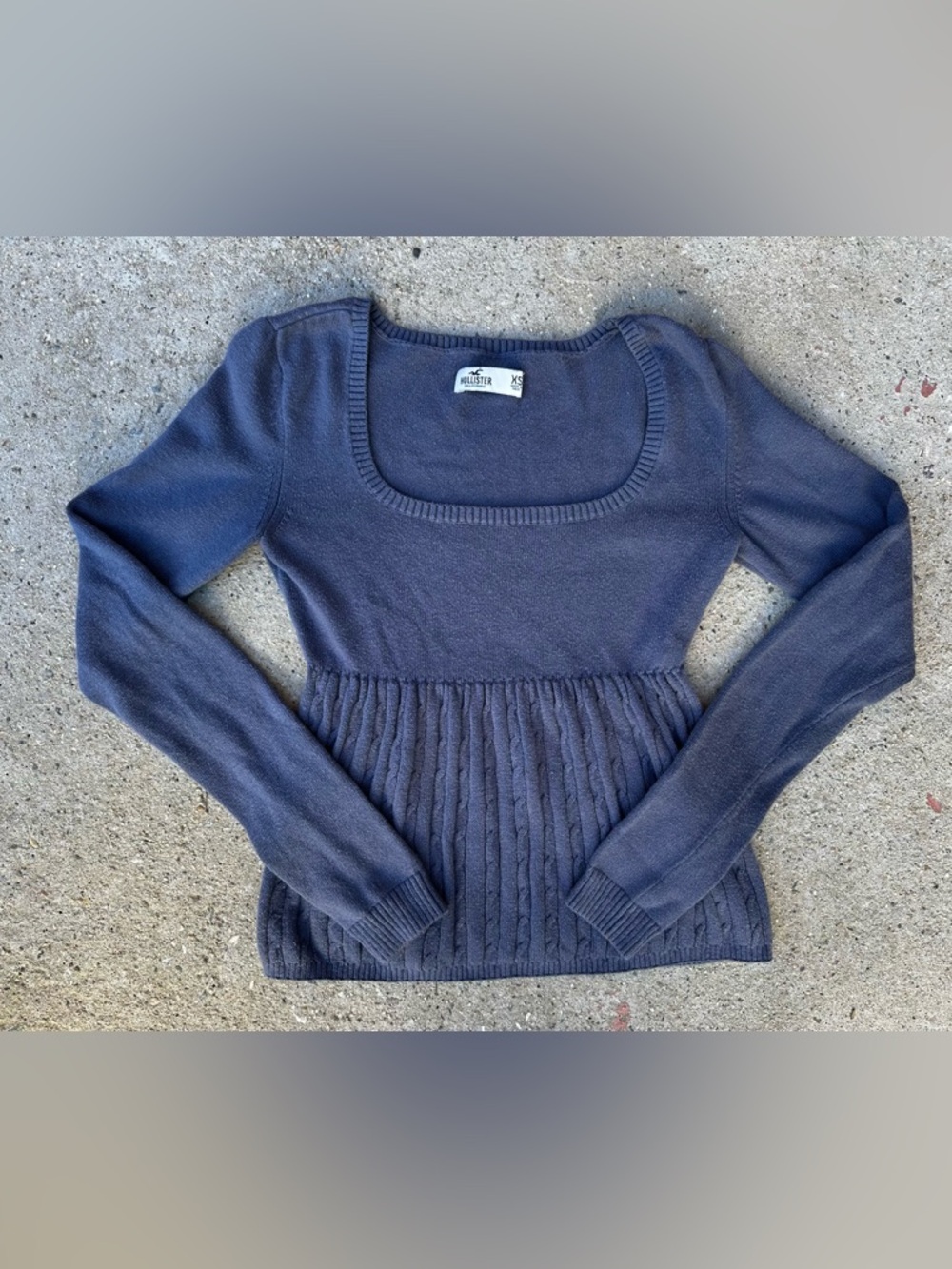 VTG Y2K Hollister Babydoll Sweater Knit Sweater Sz XS Square Neck Bella Swan